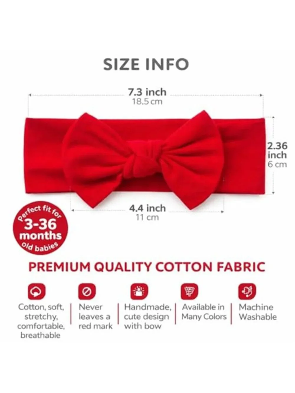 Baby Girl Bow Headband Soft Cotton Stretch Toddler Infant Hair Accessory Cute